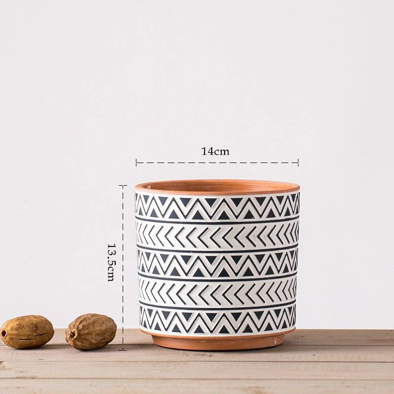 Ceramic Flower Pots Nordic Style Geometric Flower Pots