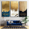 3 Pcs Wooden Sticky Tile Wall Frame Set 8x16 Inch Decorative Wall Art Panels