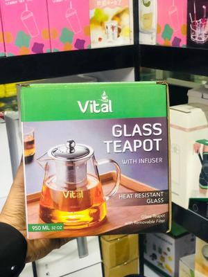 Glass Tea Pot with Stainless Steel Filter for Home & Office