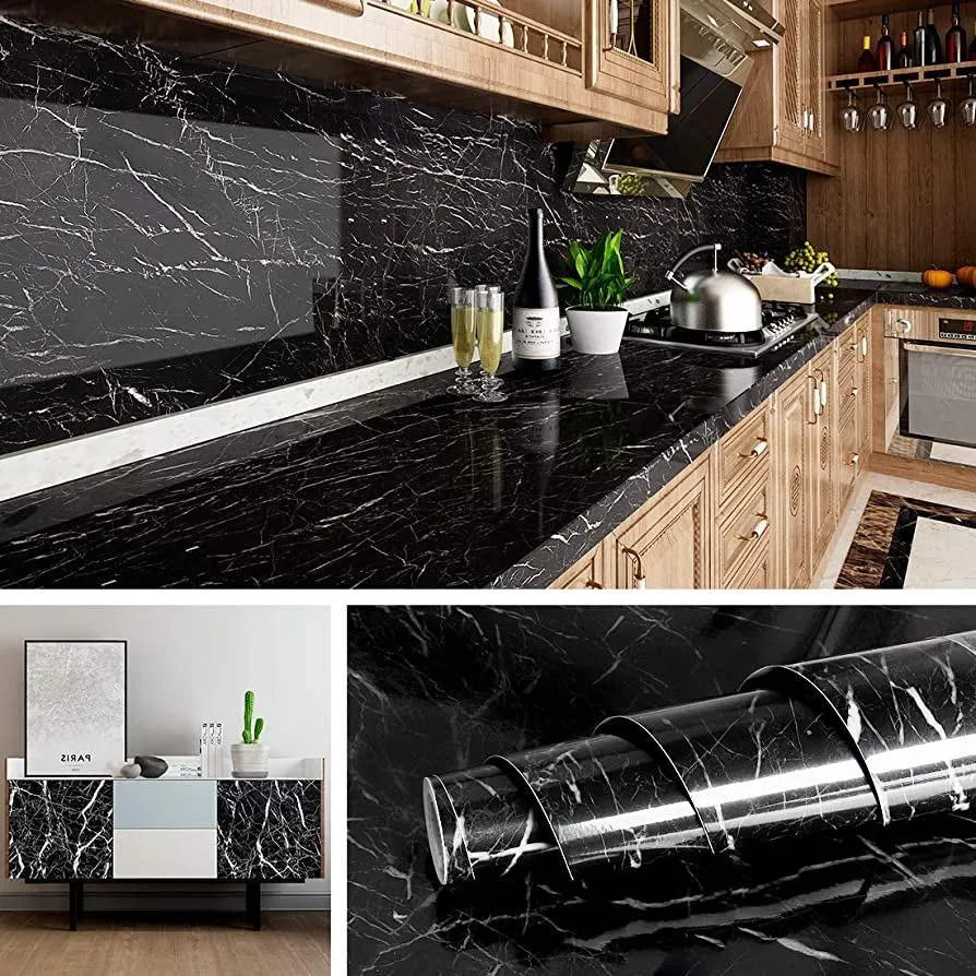 Black Marble Sheet for Kitchen Walls & Countertop