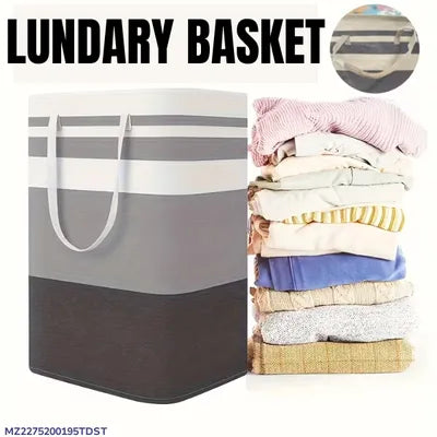 Multicolor Foldable Laundry Basket 20x12 Inches