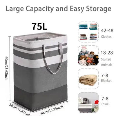 Multicolor Foldable Laundry Basket 20x12 Inches