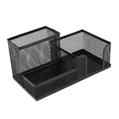 Black Mesh Desk Organizer with 4 Compartments